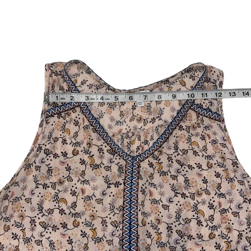 PATRONS Of Peace Floral Blush Patterned High Low V-neck Sleeveless Size SMALL - Picture 7 of 11